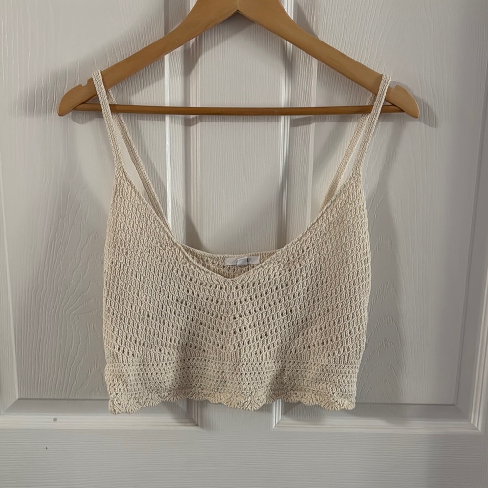 Cream Crochet Women's Top